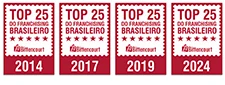 Selos Top 25 do Franchising Brasileiro: 2014, 2017, 2019 e 2024